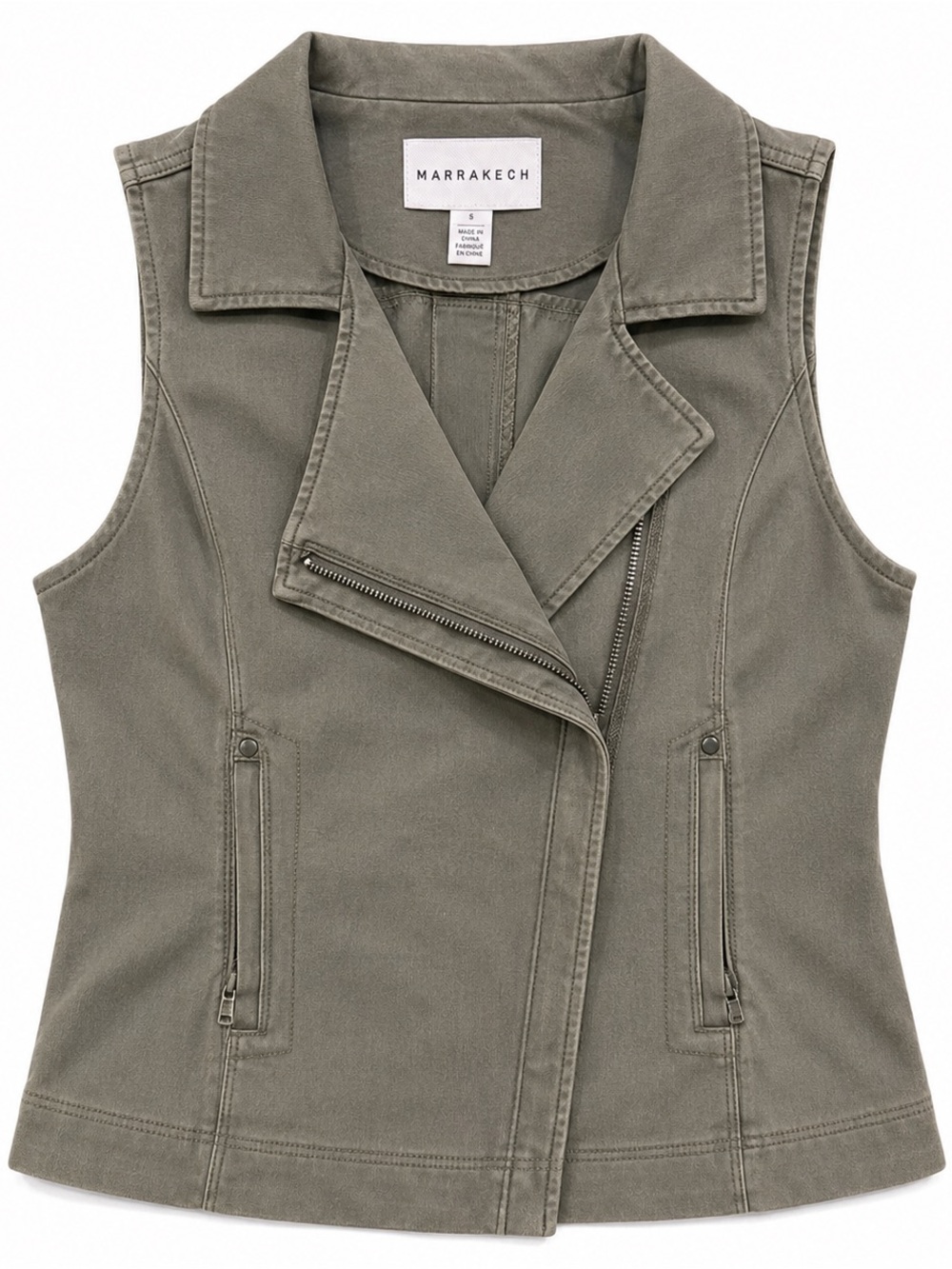 Marrakech Olive Moto Vest – Size Small